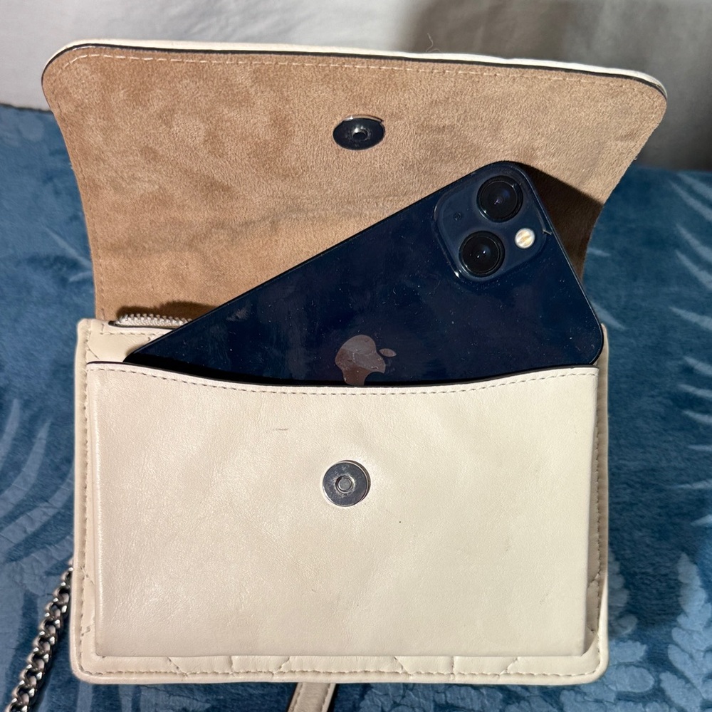 Coach Cream Quilted Mini Klare Crossbody Bag with Chain Strap - Picture 12 of 13